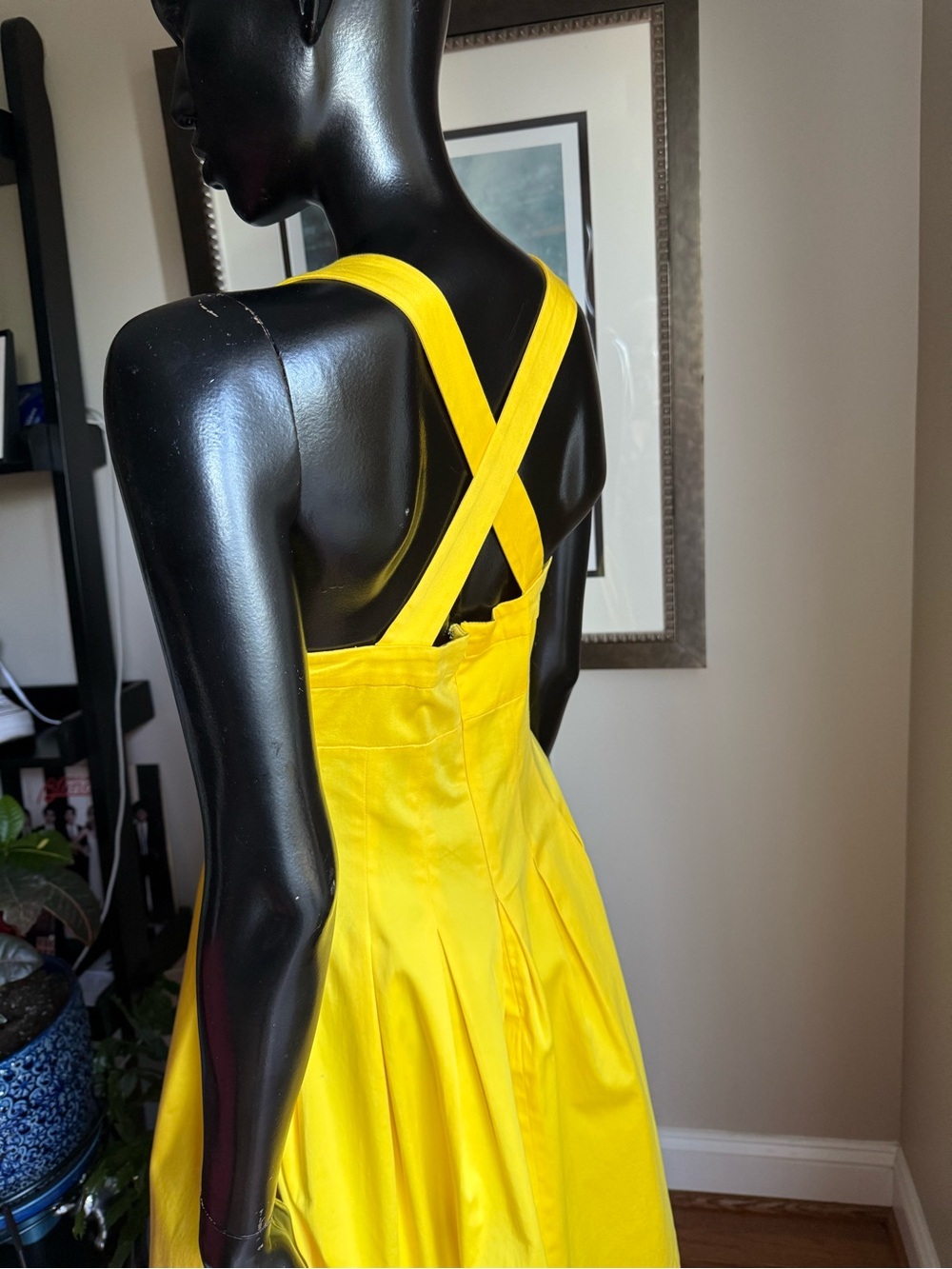 Calvin Klein Sunshine Yellow Fit & Flare Pleated Dress Size 6 - Picture 2 of 8